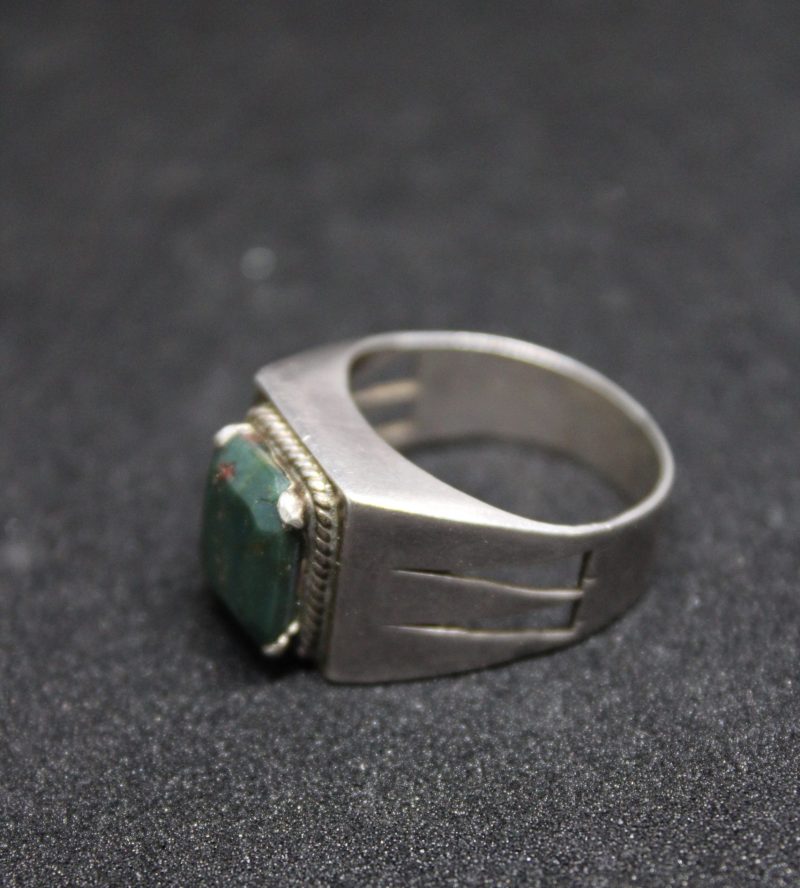 Bold Bloodstone Sterling Silver Ring – A Symbol of Strength